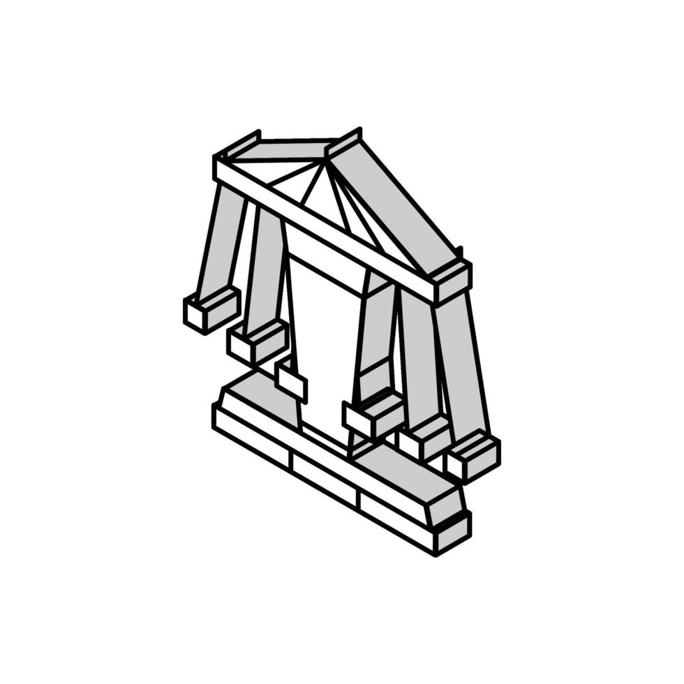 balanço carrossel isométrico ícone vetor ilustração