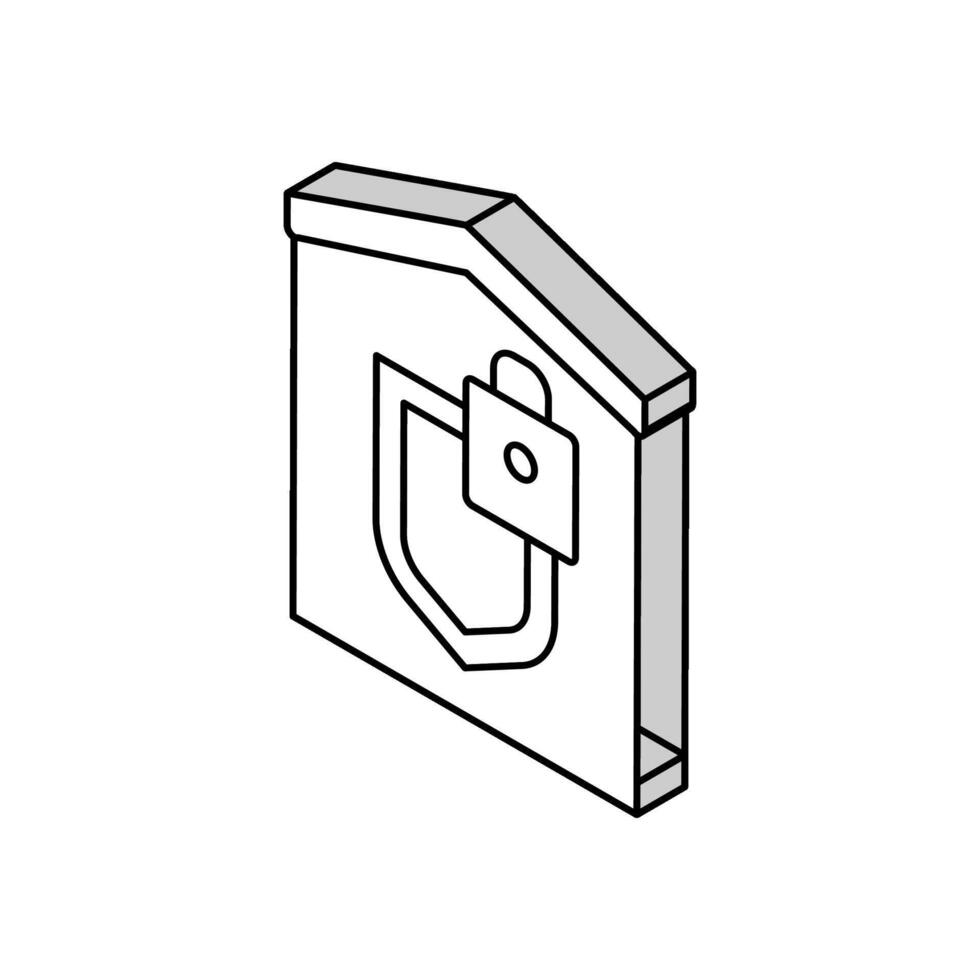 construção cadeado segurança isométrico ícone vetor ilustração