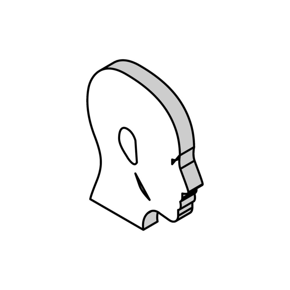 cabeça humano isométrico ícone vetor ilustração