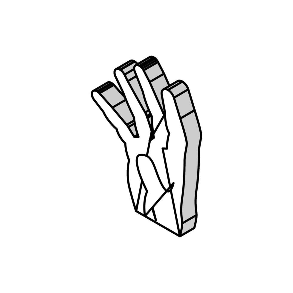 Palma do mão isométrico ícone vetor ilustração