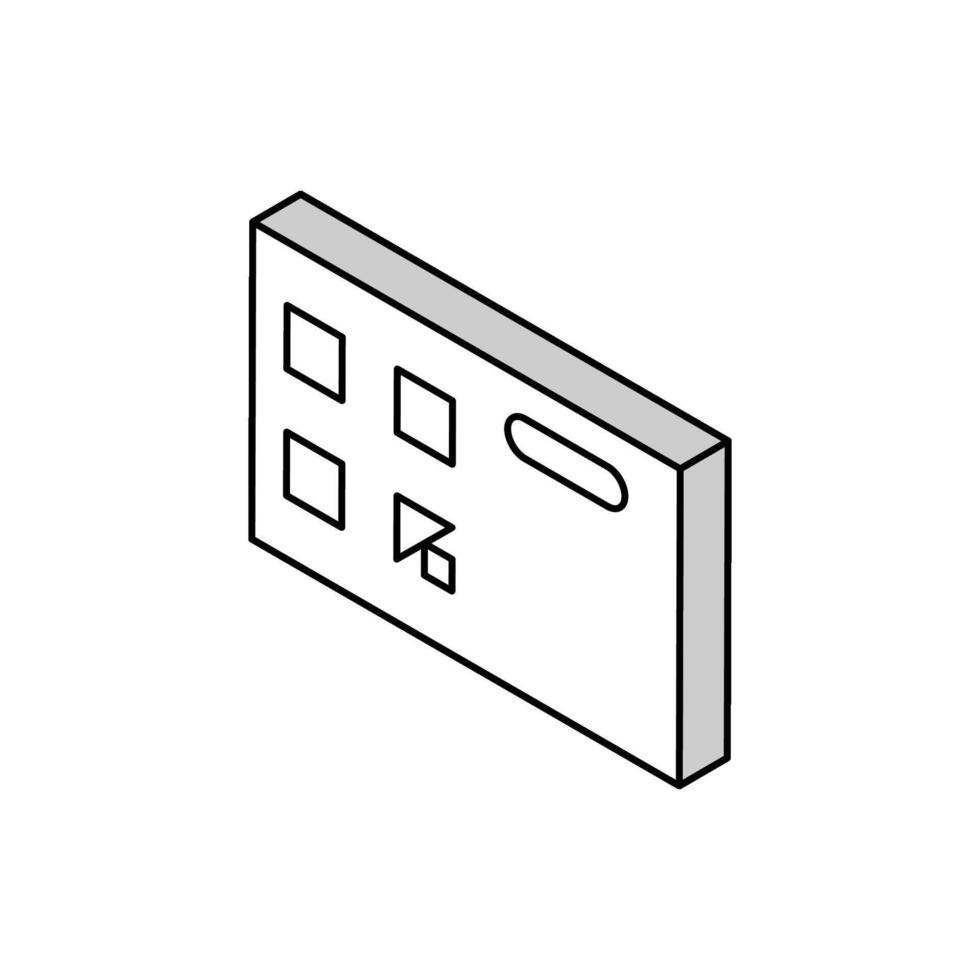 Barra código em transporte bilhete isométrico ícone vetor ilustração