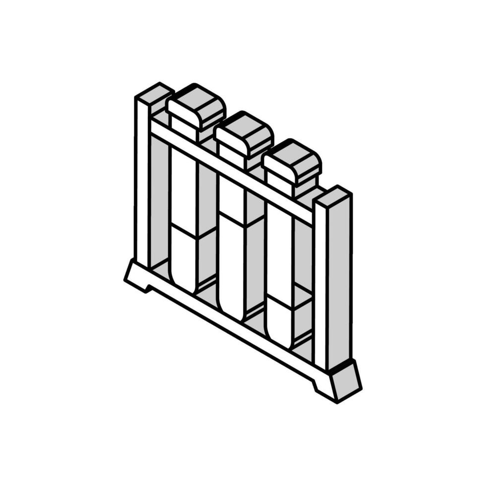 teste tubo prateleira isométrico ícone vetor ilustração