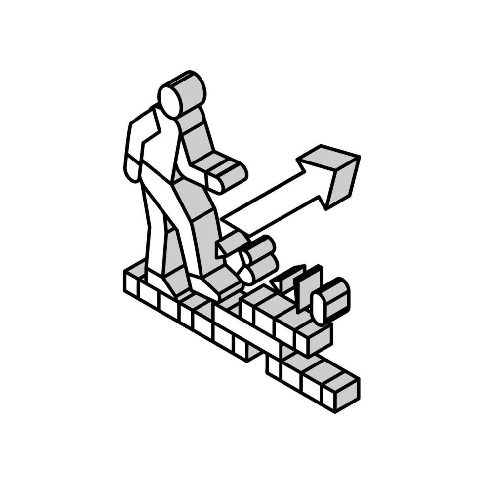 caminhando inflação isométrico ícone vetor ilustração