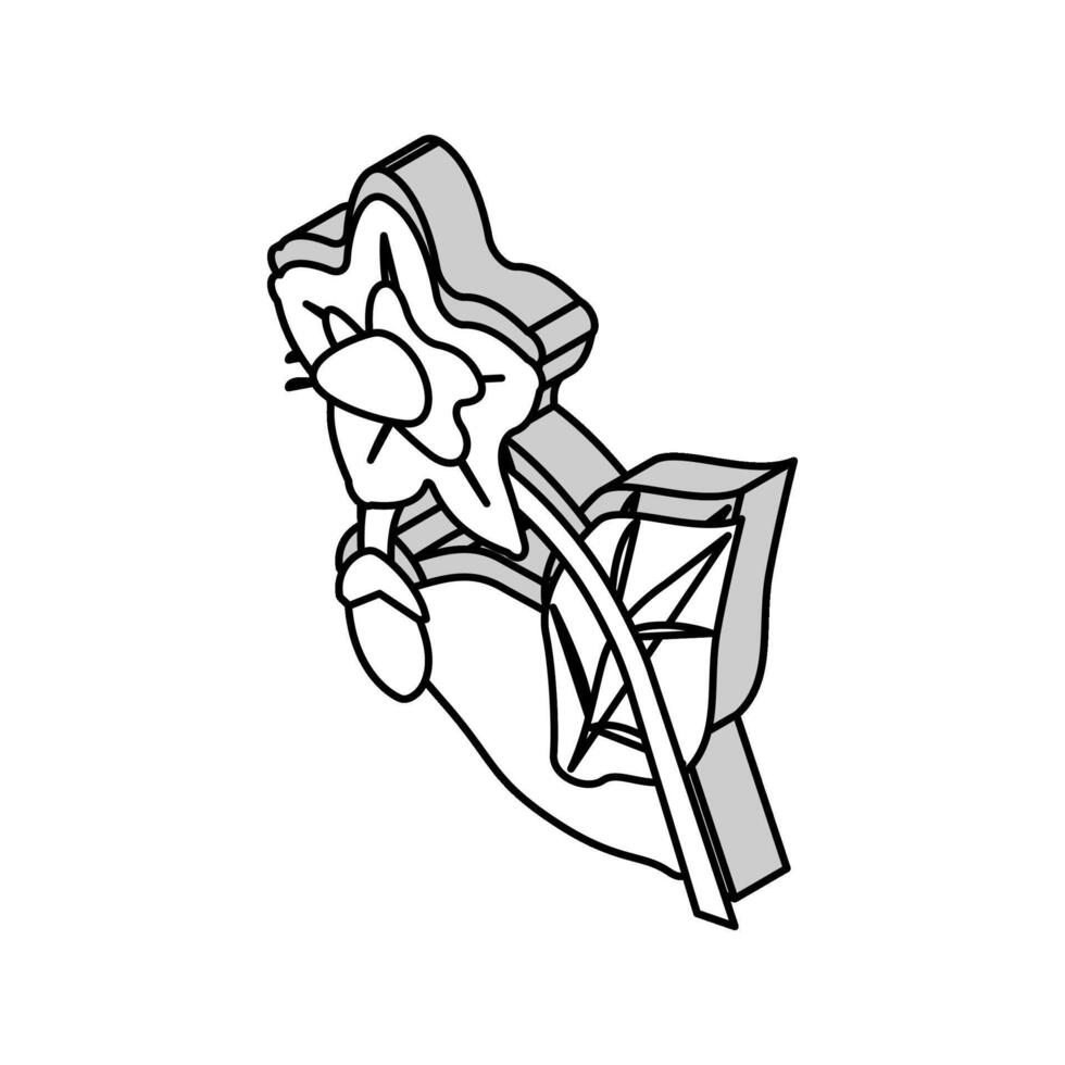 Berinjela flor isométrico ícone vetor ilustração