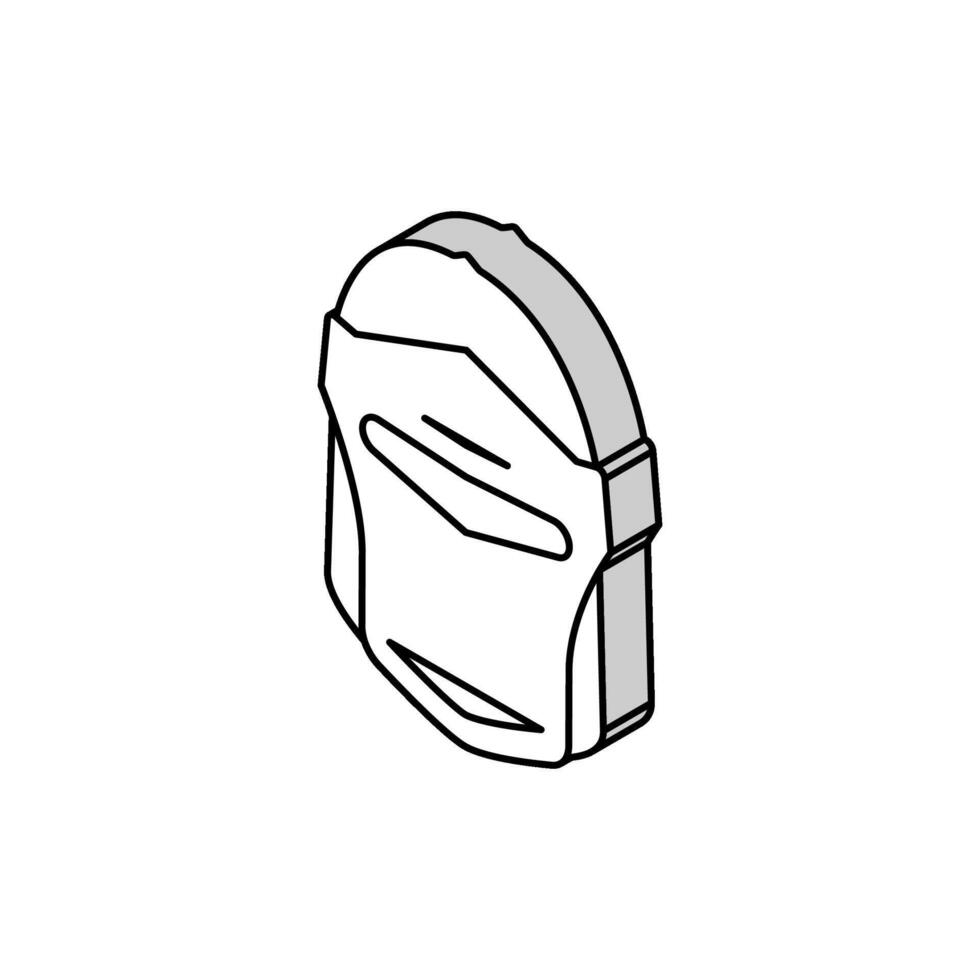 capacete cavaleiro isométrico ícone vetor ilustração