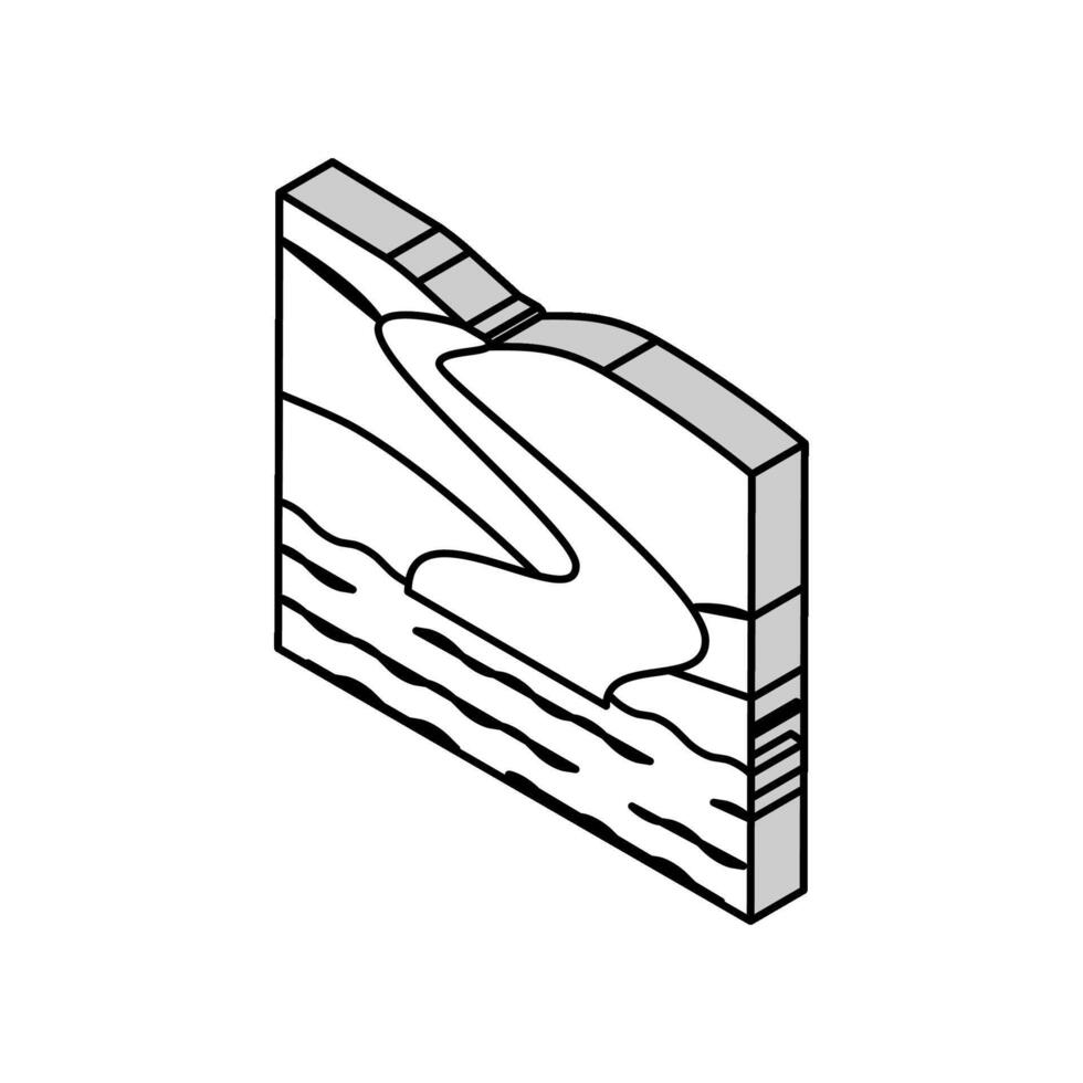rio boca isométrico ícone vetor ilustração