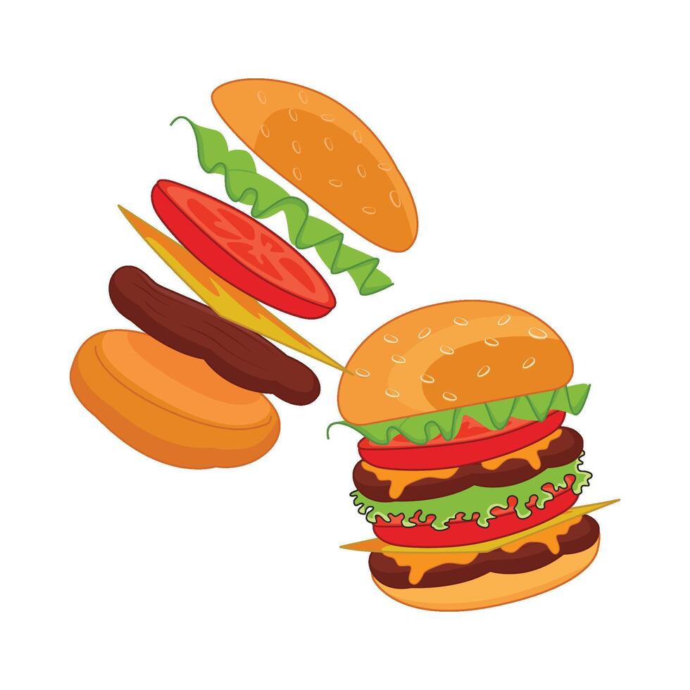 ilustração do hamburguer vetor