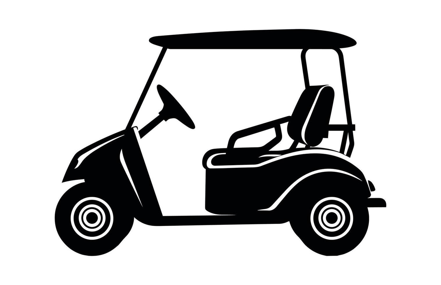 uma clube carro Preto silhueta, golfe carrinho vetor isolado em uma branco fundo