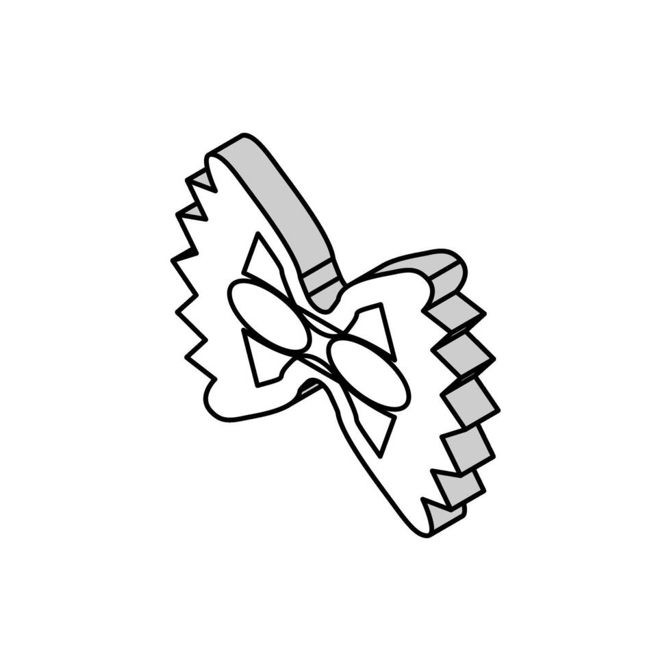 ilustração em vetor ícone isométrico de macarrão farfalle