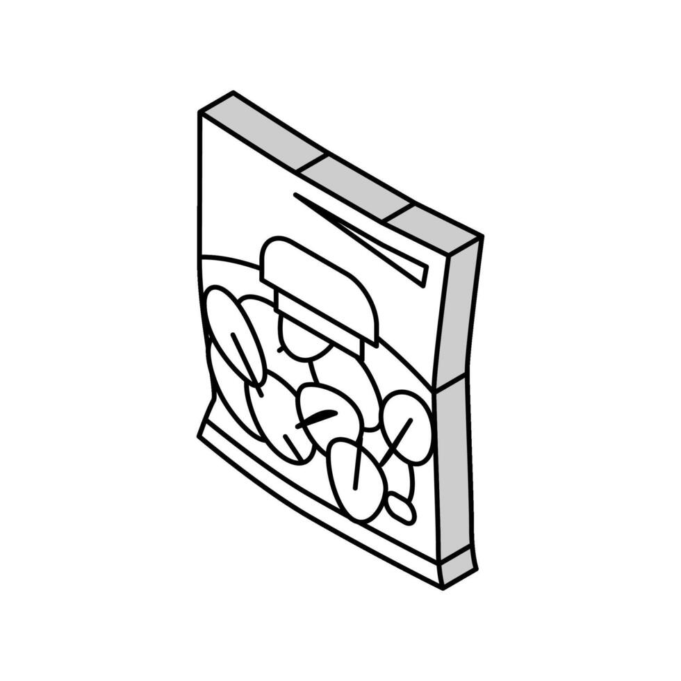 espinafre pacote saco isométrico ícone vetor ilustração