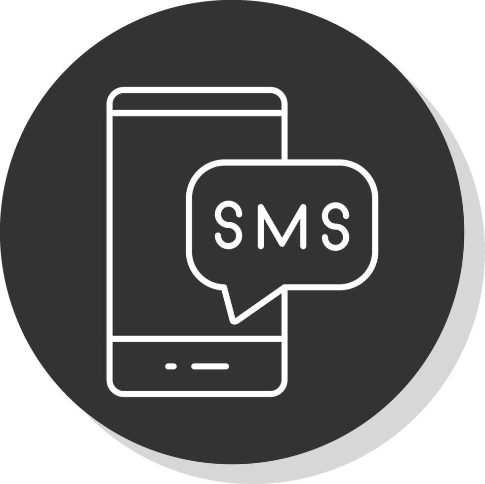 SMS linha cinzento ícone vetor