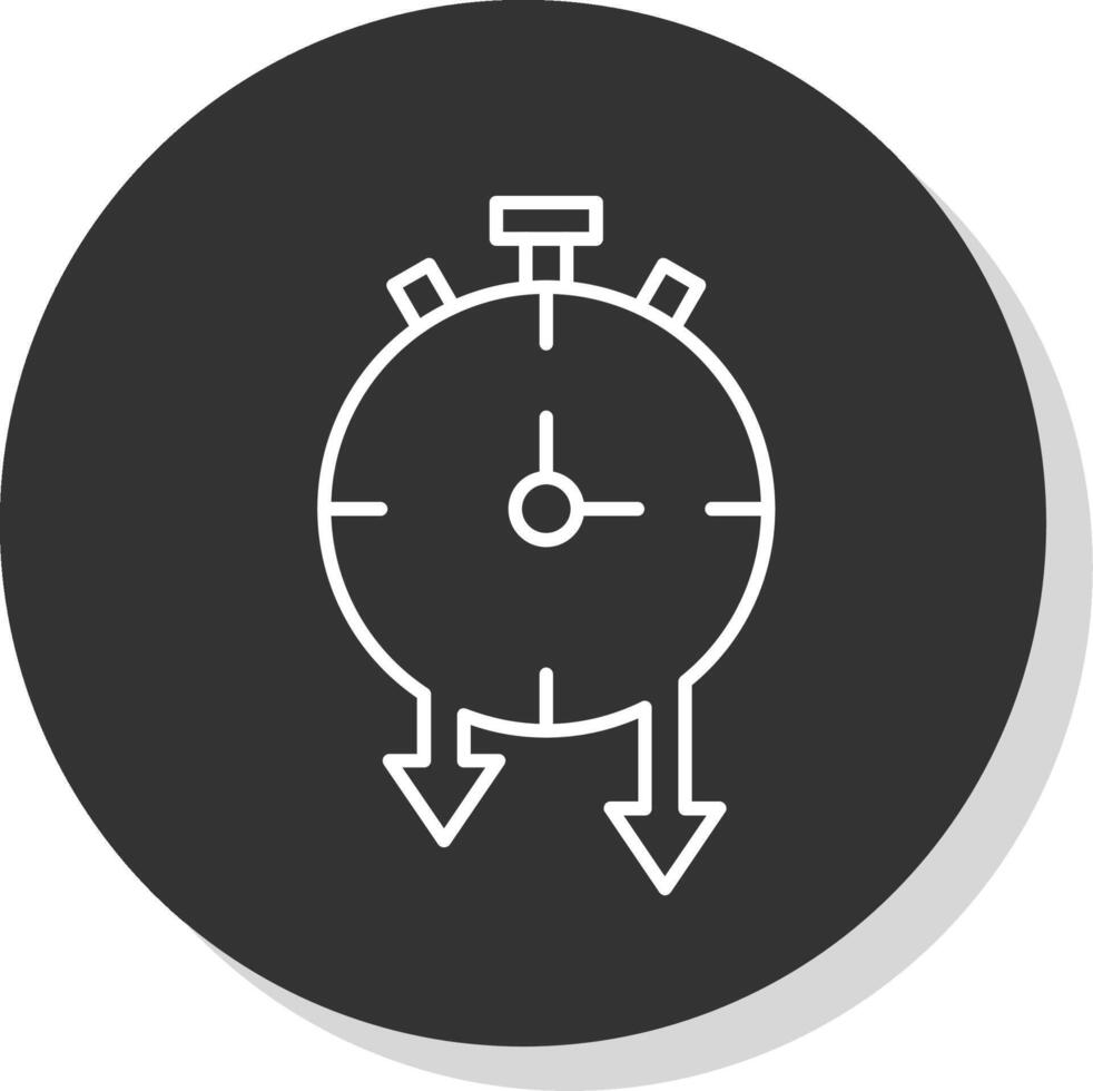 cronômetro linha cinzento ícone vetor