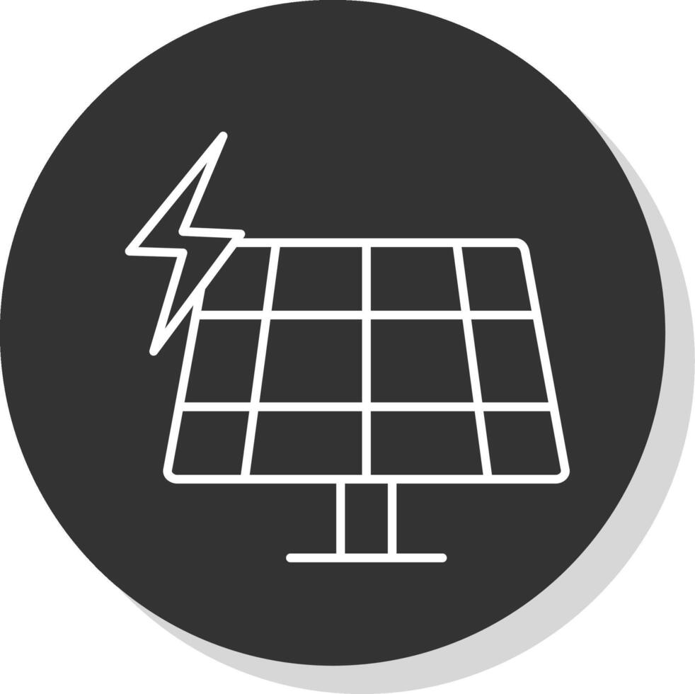 solar painel linha cinzento ícone vetor