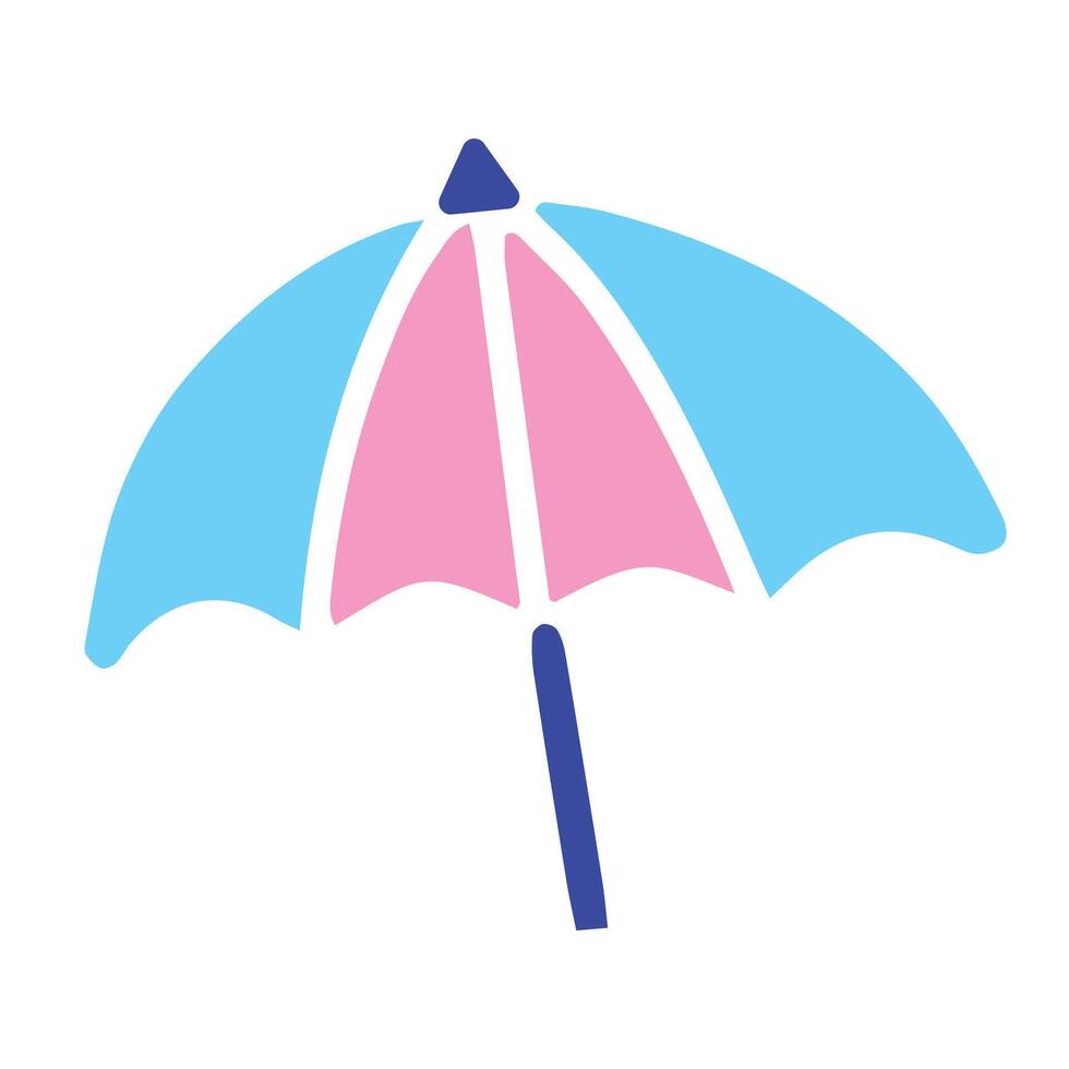 Rosa e azul guarda-chuva ícone vetor