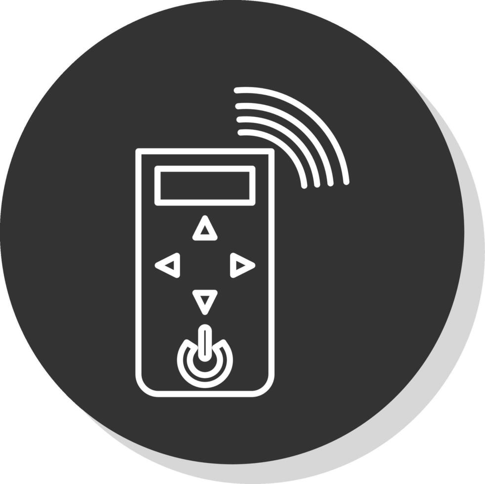 controlo remoto ao controle linha cinzento ícone vetor