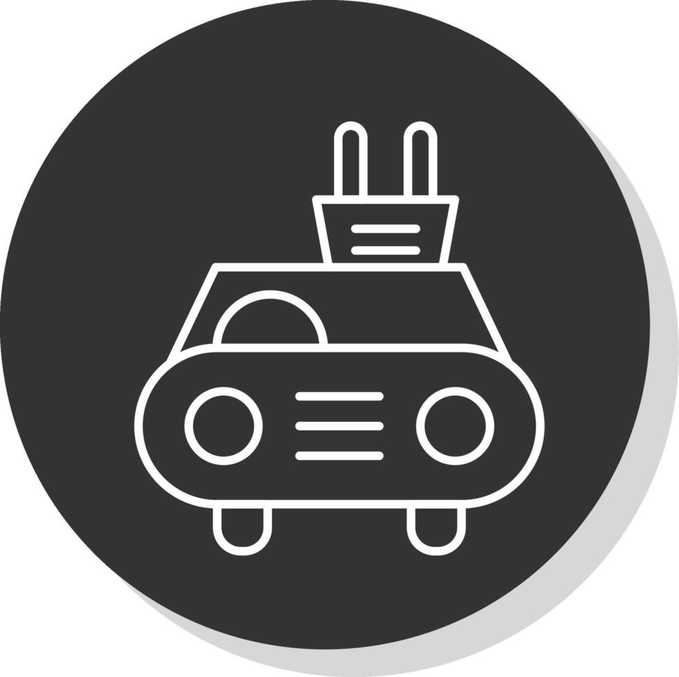 elétrico carro linha cinzento ícone vetor