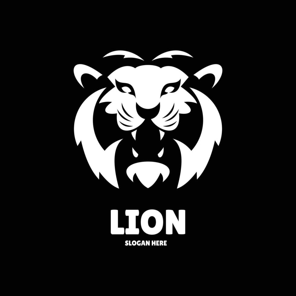 leão silhueta logotipo Projeto ilustração vetor