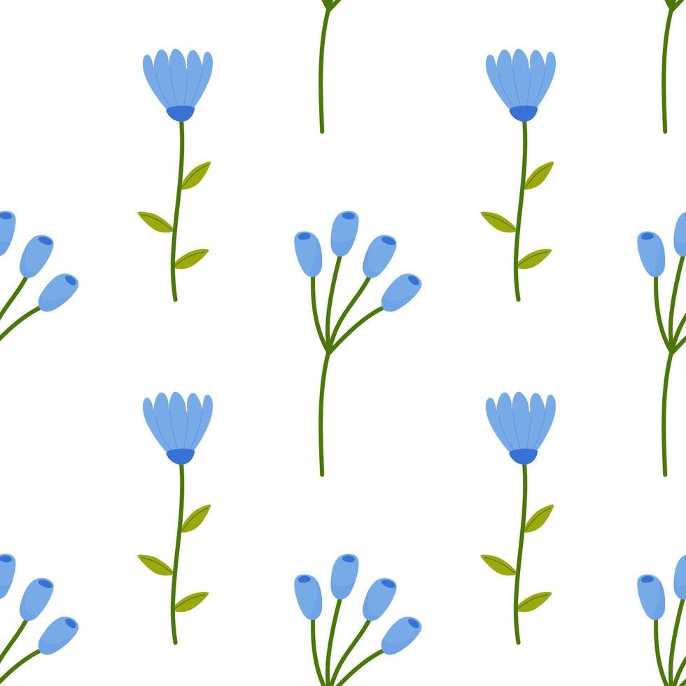 desatado floral Primavera flores vetor azul ilustração. para seu projeto, invólucro papel, tecido.