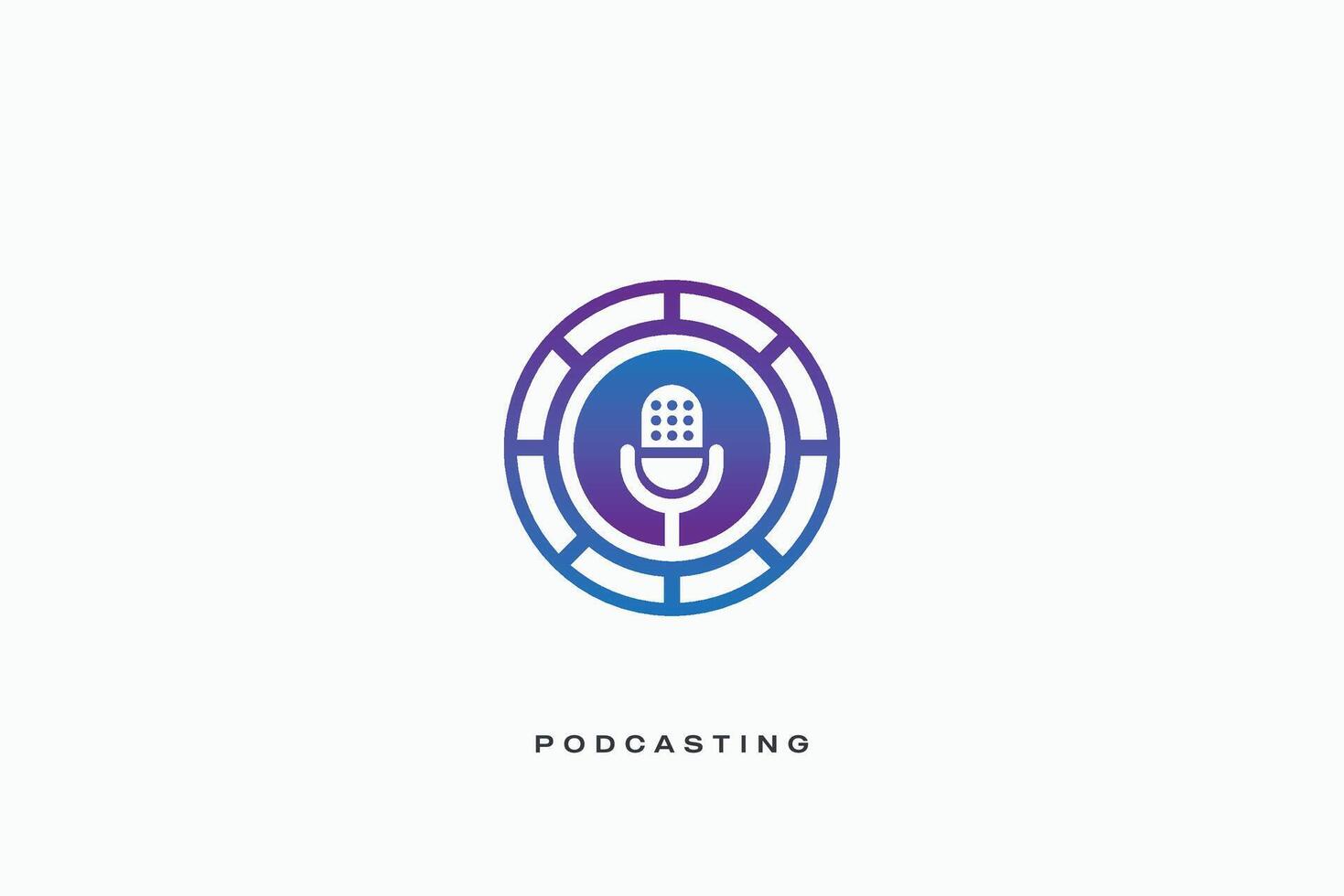 música podcast transmissão vetor logotipo