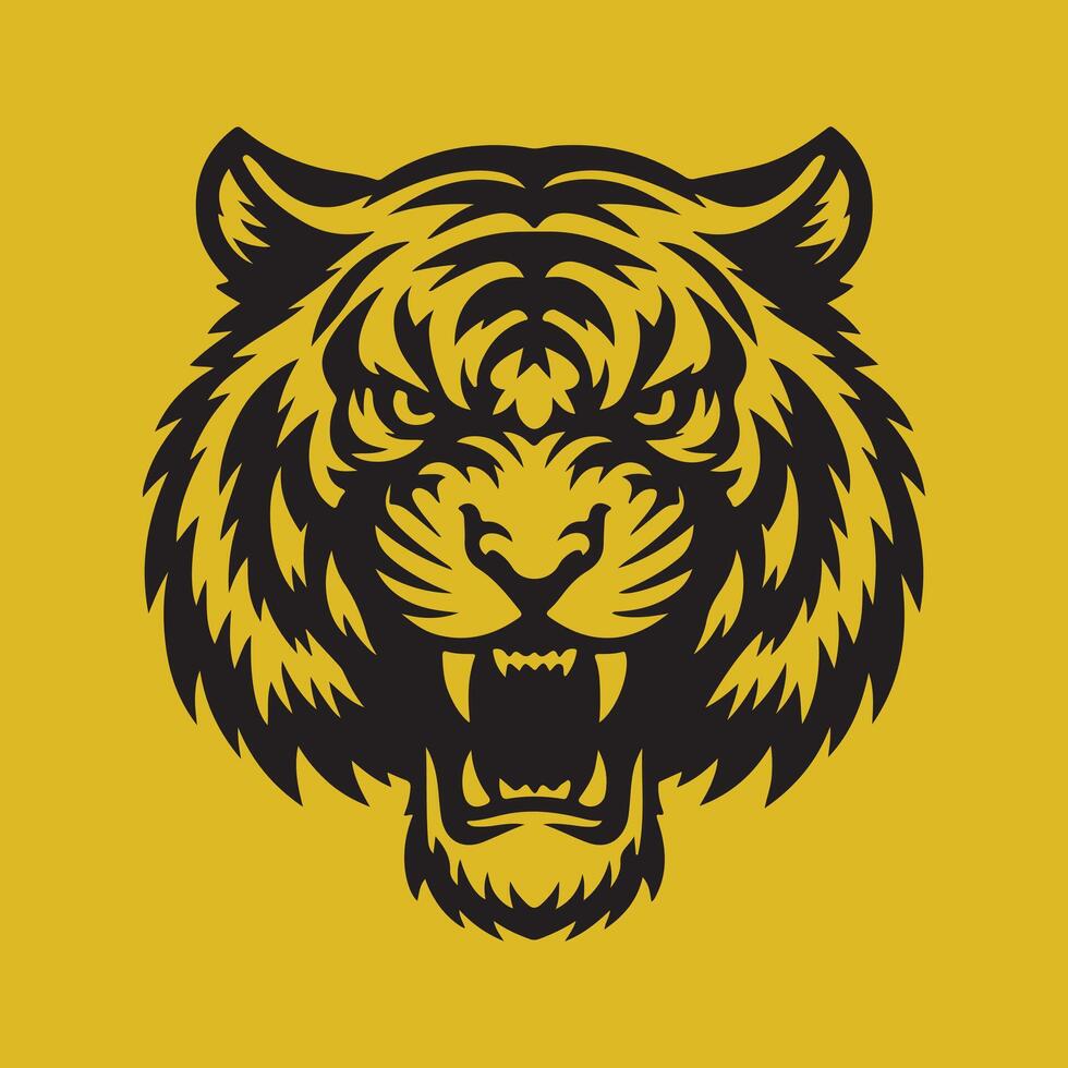 Bravo tigre cabeça vetor ícone logotipo