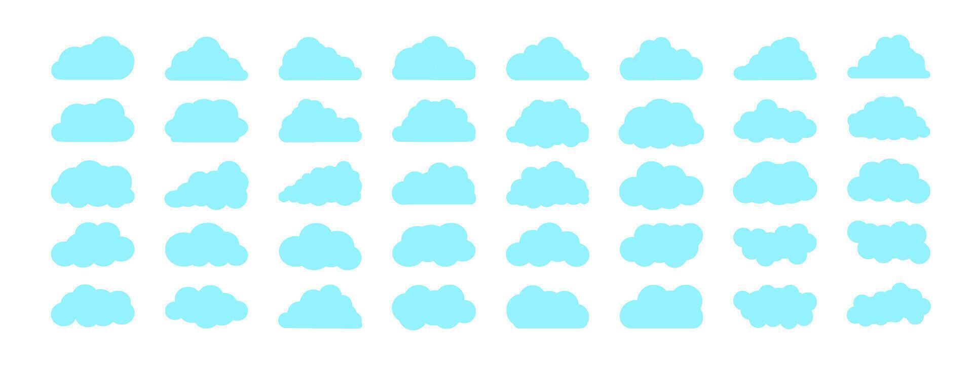 coleção do nuvem ícones, formas, adesivos. conjunto do nuvens, símbolo para seu local na rede Internet projeto, logotipo. vetor gráfico elemento.