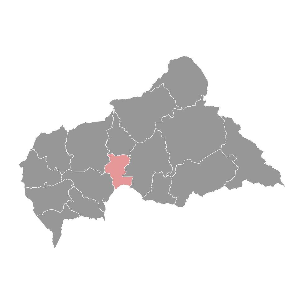Kemo prefeitura mapa, administrativo divisão do central africano república. vetor