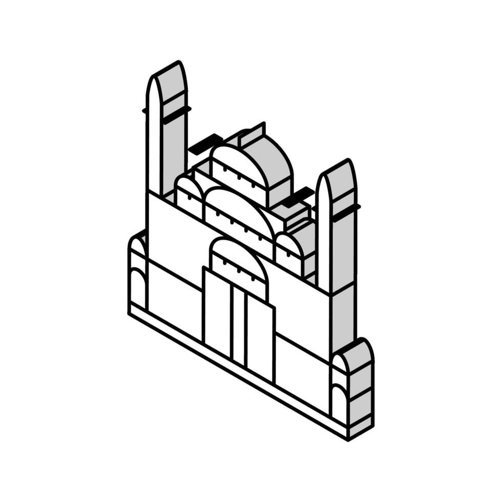 solimão paxá mesquita isométrico ícone vetor ilustração