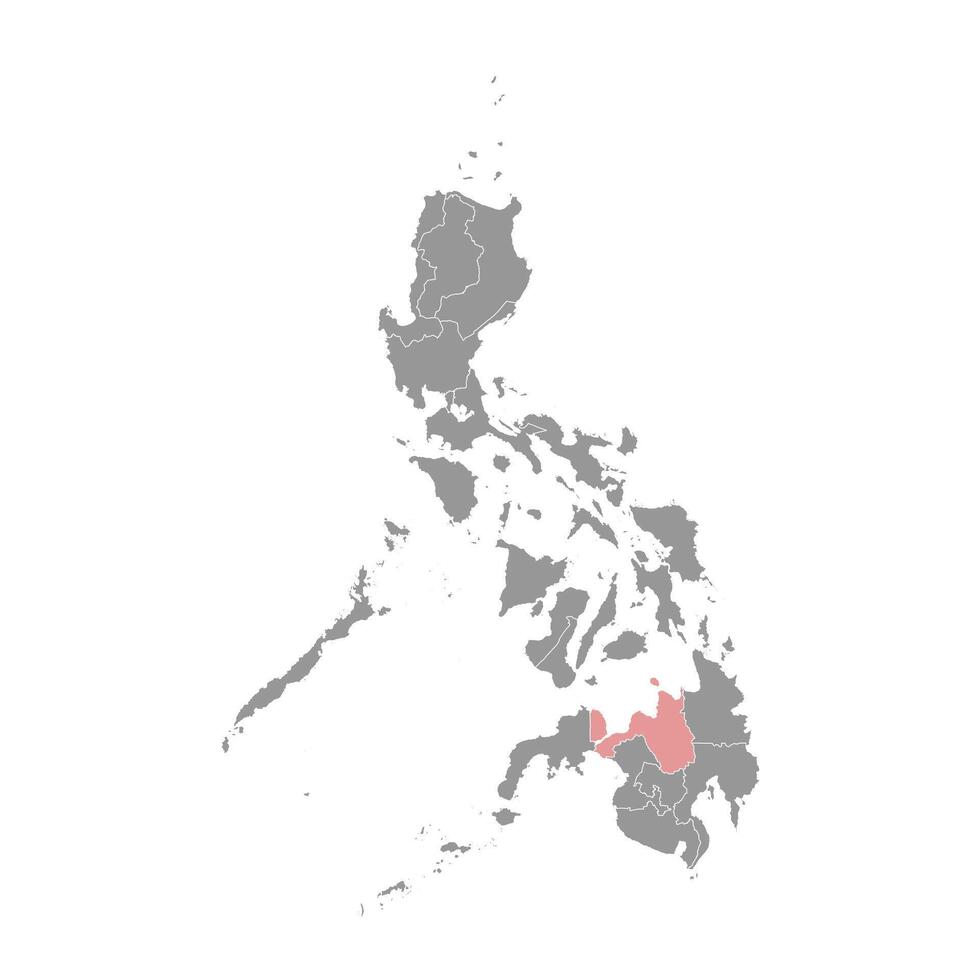 norte Mindanao região mapa, administrativo divisão do Filipinas. vetor ilustração.