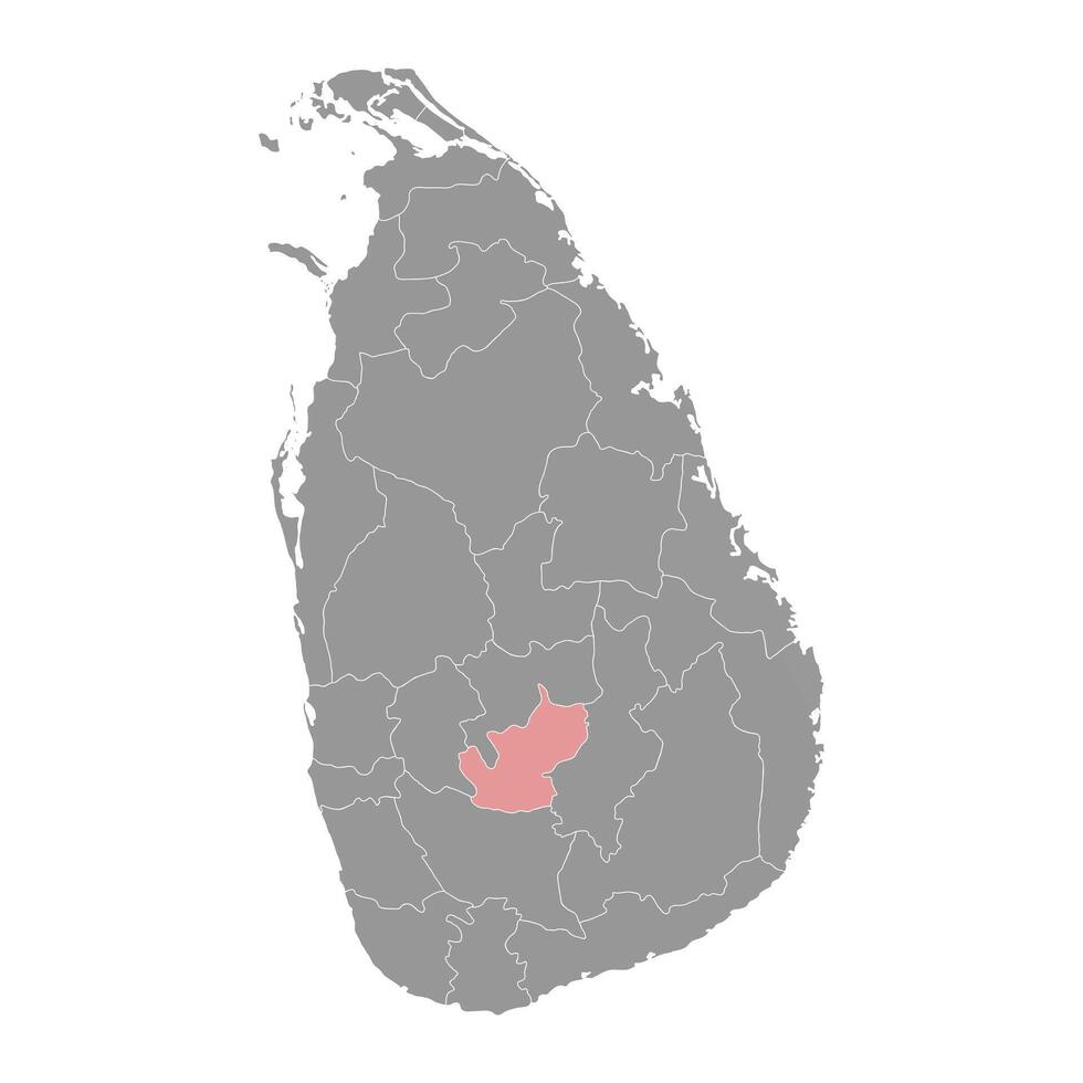 Nuwara Eliya distrito mapa, administrativo divisão do sri lanka. vetor ilustração.