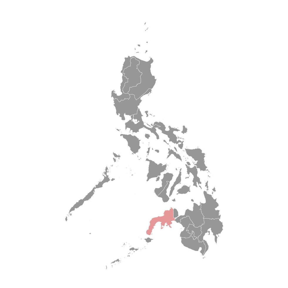 zamboanga Península região mapa, administrativo divisão do Filipinas. vetor ilustração.