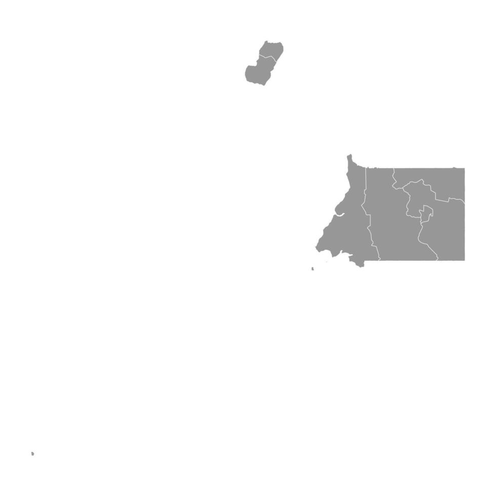 equatorial Guiné mapa com administrativo divisões. vetor ilustração.