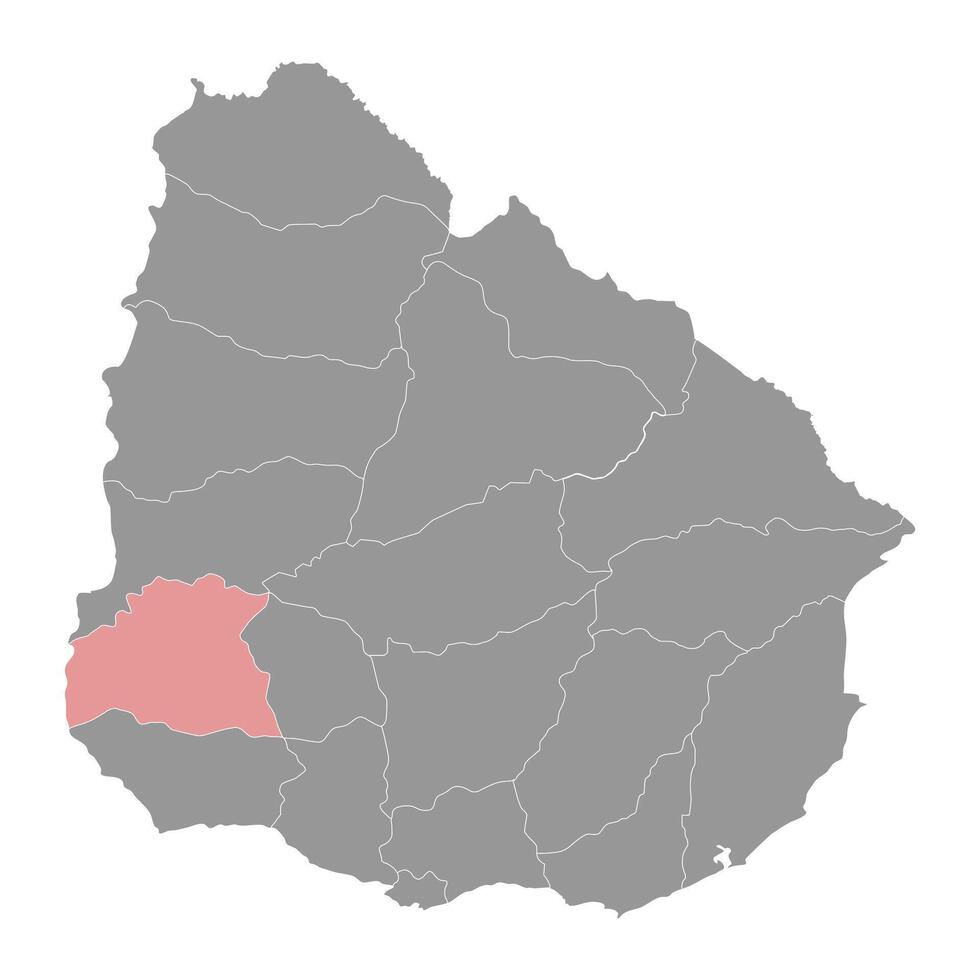 soriano departamento mapa, administrativo divisão do Uruguai. vetor ilustração.