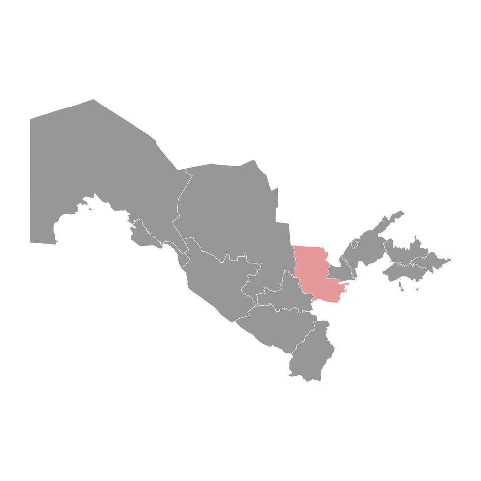 jizzakh região mapa, administrativo divisão do uzbequistão. vetor ilustração.