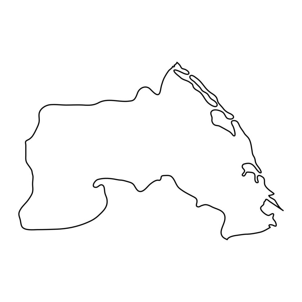 mullaitivu distrito mapa, administrativo divisão do sri lanka. vetor ilustração.