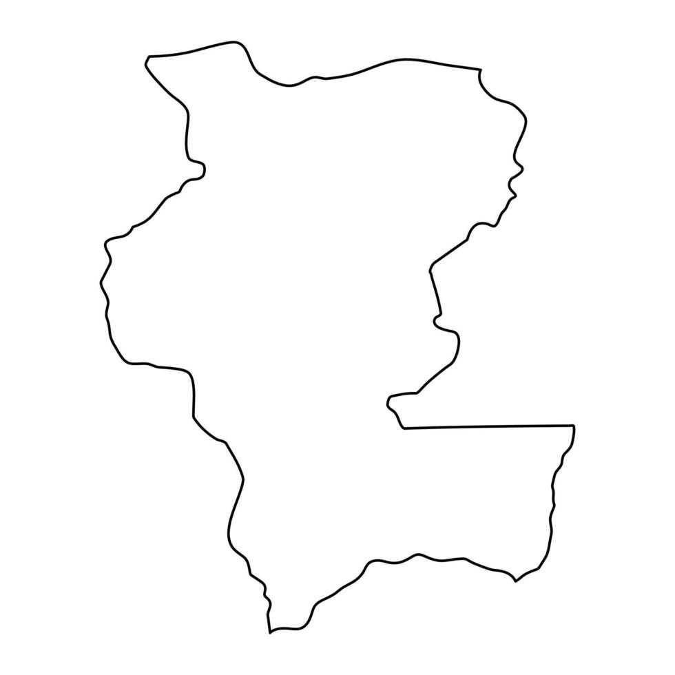 Kemo prefeitura mapa, administrativo divisão do central africano república. vetor