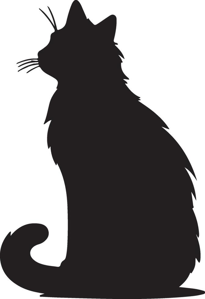 gato silhueta ilustração vetor branco fundo