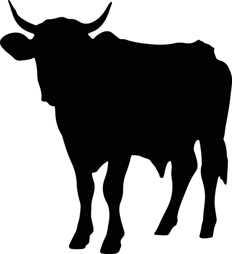 vaca silhueta ilustração vetor branco fundo