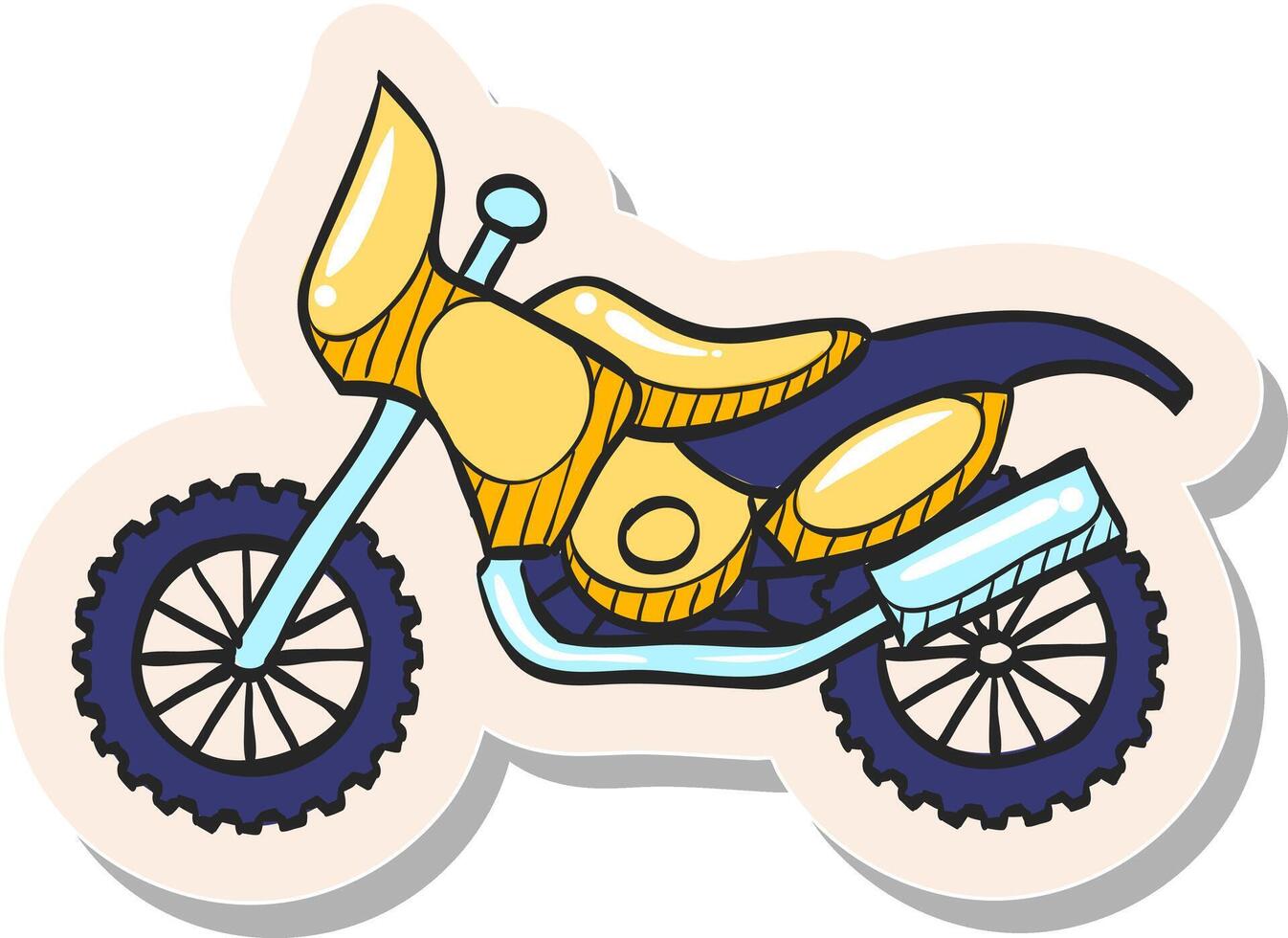 mão desenhado adesivo estilo ícone motocross vetor