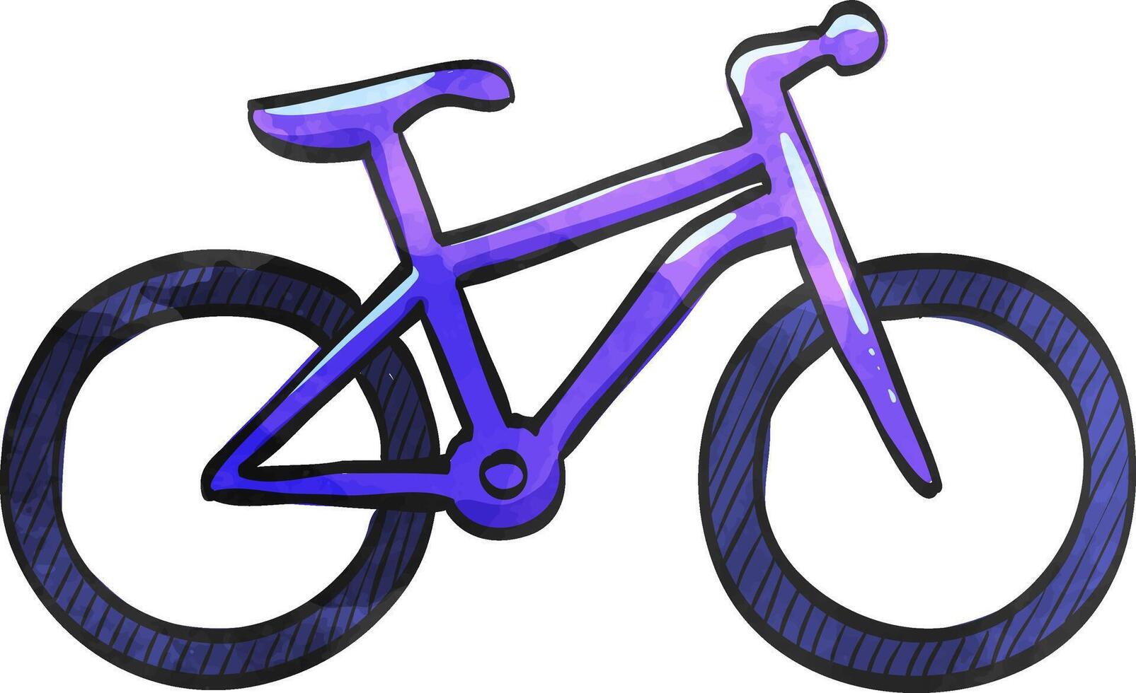 montanha bicicleta ícone dentro aguarela estilo. vetor
