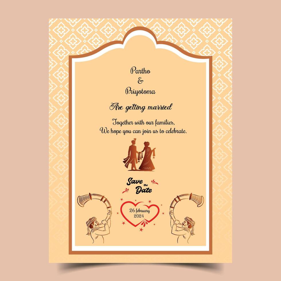 Casamento convite cartão Projeto vetor Arquivo