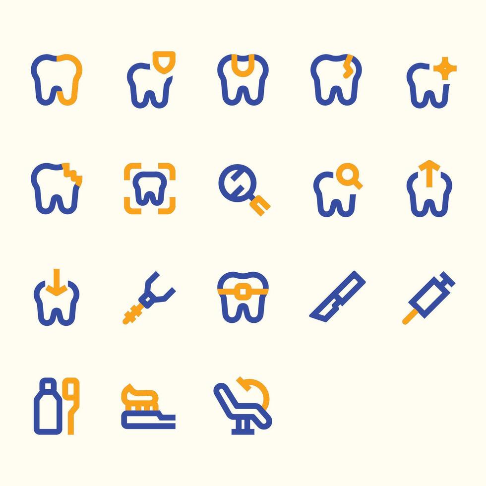 dentista ícone conjunto vetor