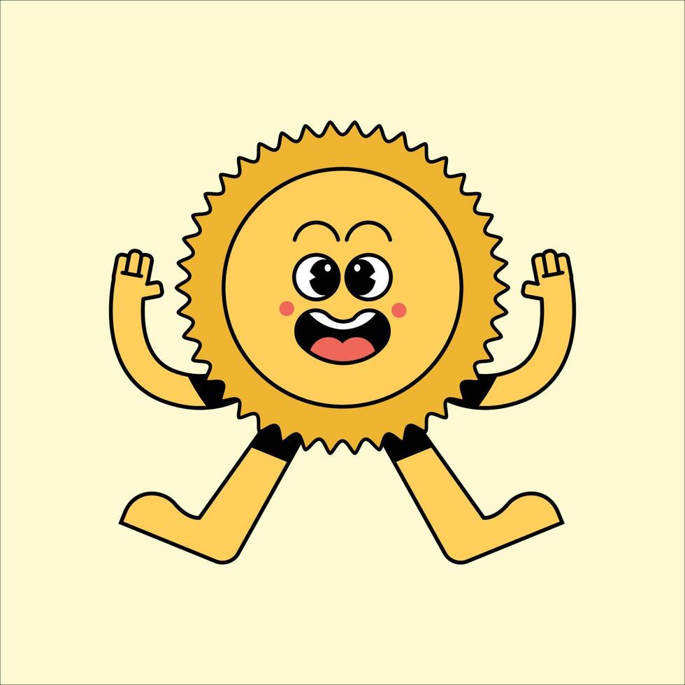 Sol mascote personagem desenho animado ilustração vetor