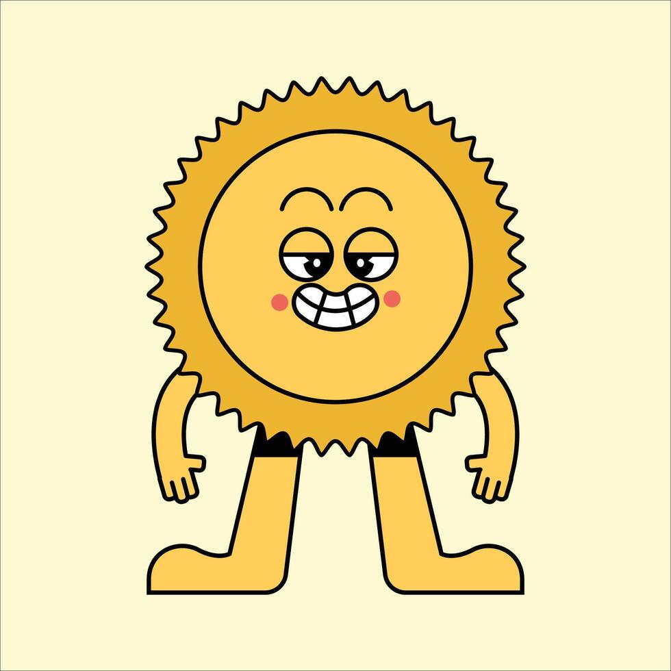 feliz Sol mascote personagem desenho animado vetor ícone ilustração