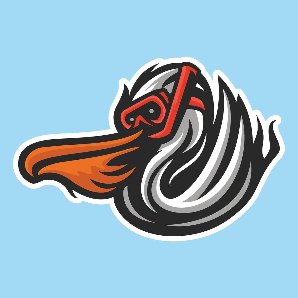 pelicano mascote logotipo vetor ilustração