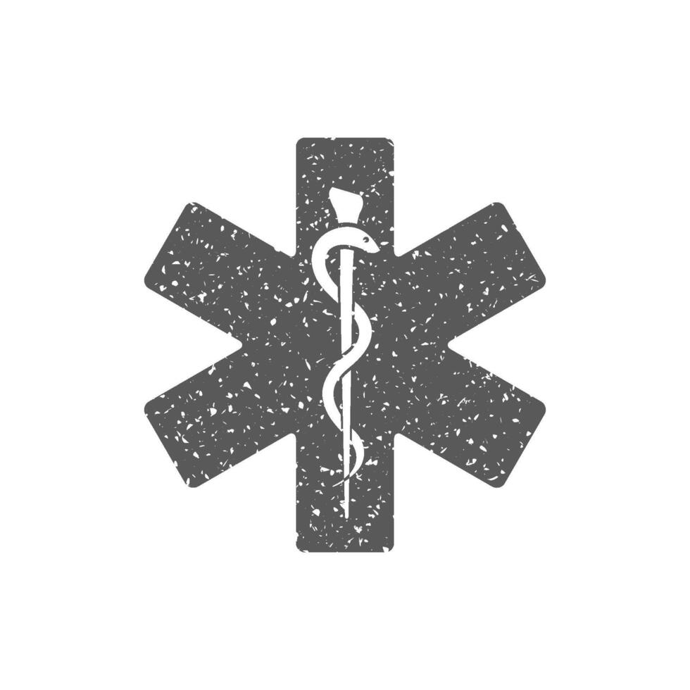 médico símbolo ícone dentro grunge textura vetor ilustração