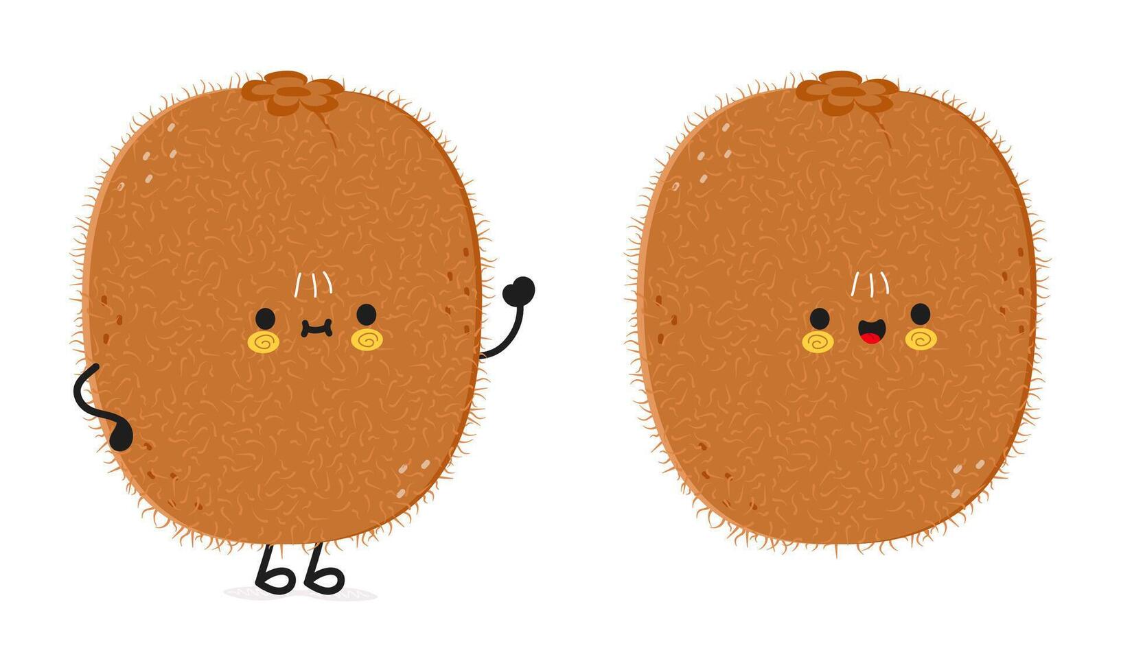 kiwi fruta personagem. vetor mão desenhado desenho animado kawaii personagem ilustração ícone. isolado em branco fundo. kiwi fruta personagem conceito