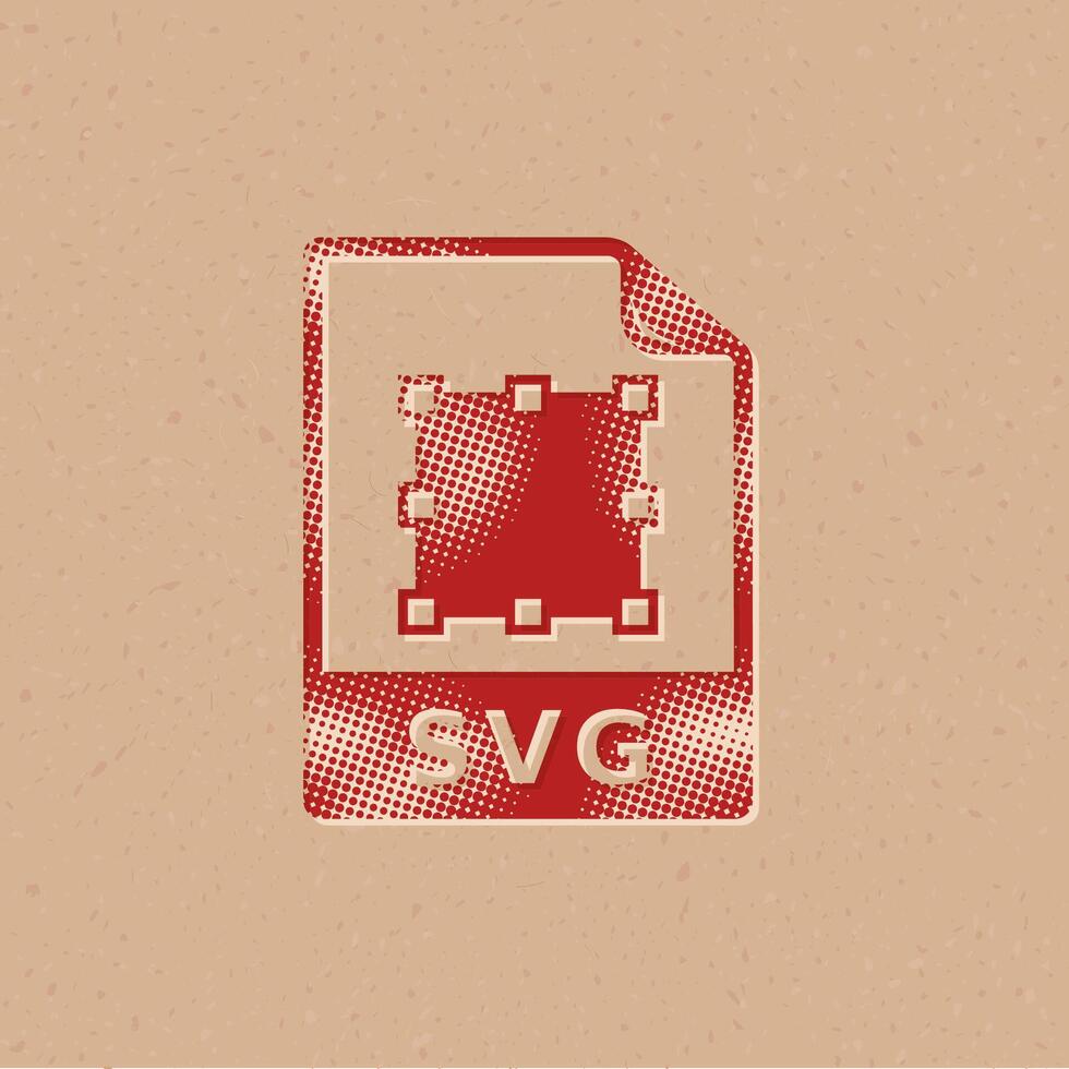 SVG Arquivo meio-tom estilo ícone com grunge fundo vetor ilustração