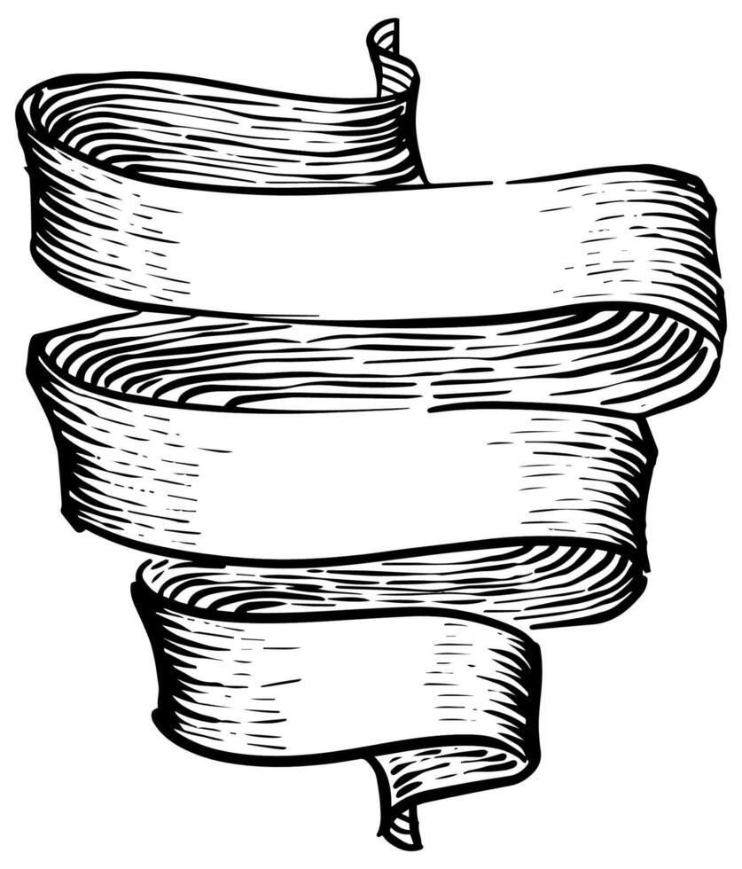 mão desenhado fita bandeiras. vintage elementos vetor ilustração