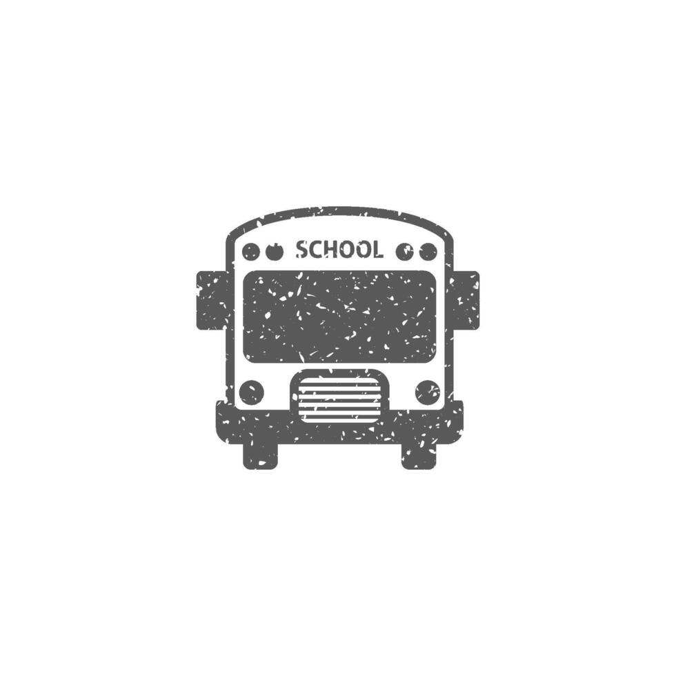 escola ônibus ícone dentro grunge textura vetor ilustração