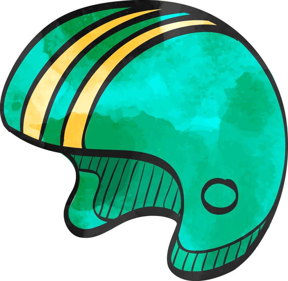 motocicleta capacete ícone dentro aguarela estilo. vetor